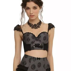 Hot Topic Blackheart Pride Prejudice and Zombies Corset Bra XL